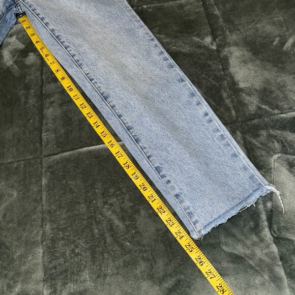 J.Galt Shanghai Jeans Women's XS Blue Denim 100% Cotton Frayed Hem Straight Leg - Picture 9 of 10